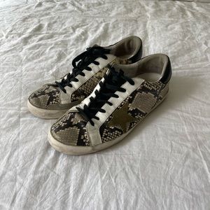 Men's Superstar Snake-Print Low-Top Leather Sneakers